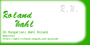 roland wahl business card